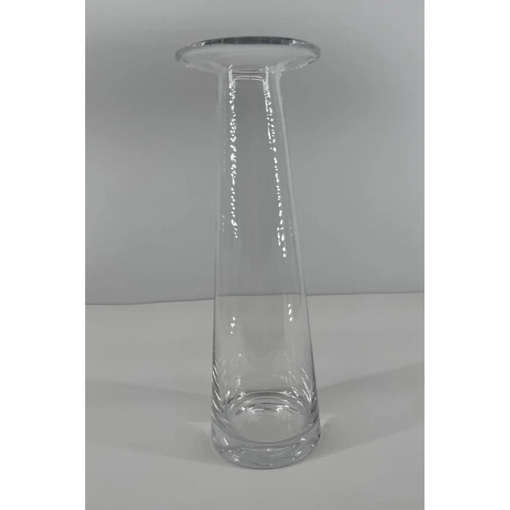 Modern Clear Glass Wine Decanter Carafe Flared Rim Barware Minimalist 10